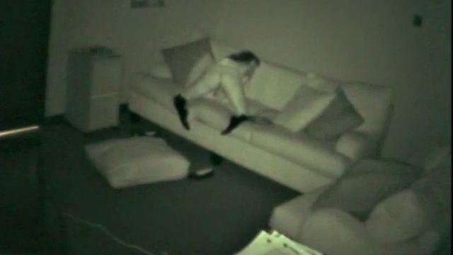 Watch this kinky teen get caught rubbing one out in the office
