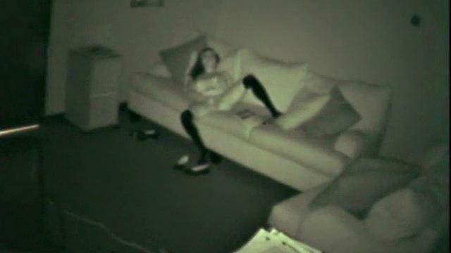 Watch this kinky teen get caught rubbing one out in the office