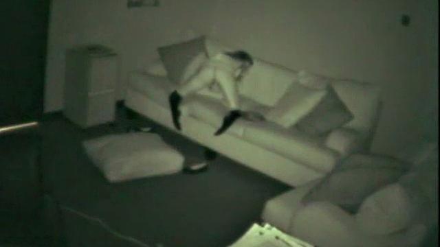 Watch this kinky teen get caught rubbing one out in the office