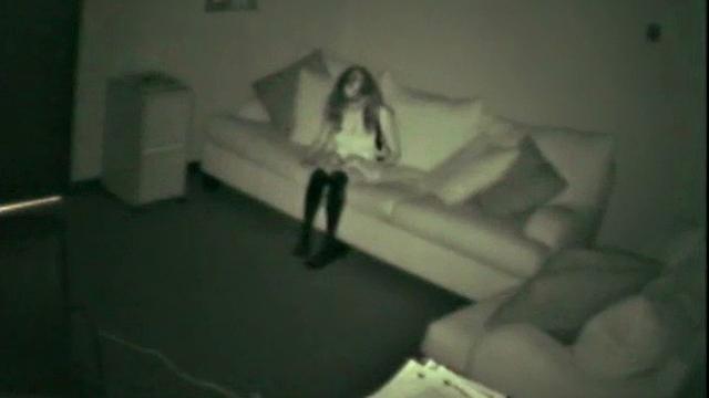 Watch this kinky teen get caught rubbing one out in the office