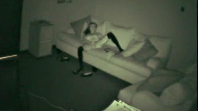 Watch this kinky teen get caught rubbing one out in the office