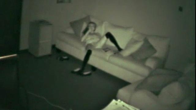 Watch this kinky teen get caught rubbing one out in the office