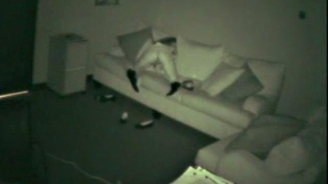 Watch this kinky teen get caught rubbing one out in the office