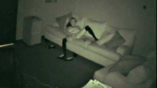 Watch this kinky teen get caught rubbing one out in the office