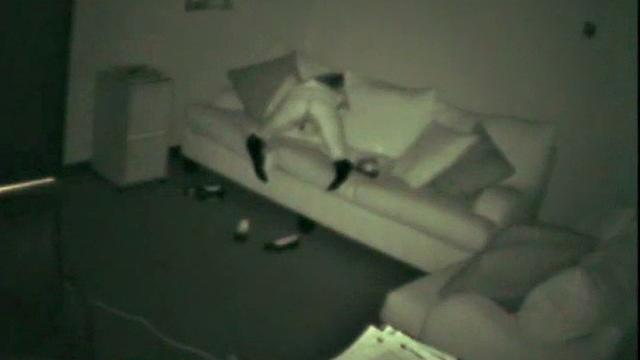 Watch this kinky teen get caught rubbing one out in the office