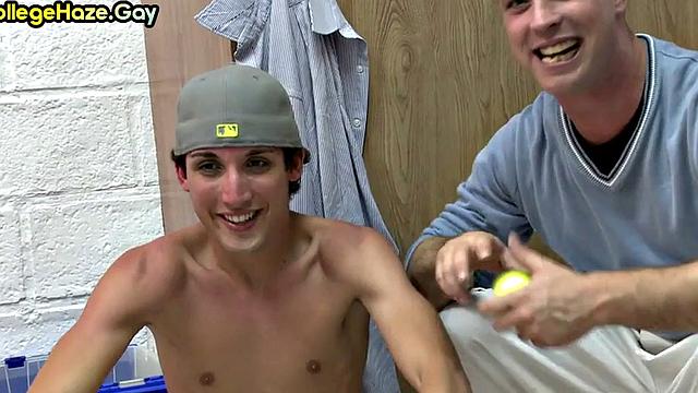 Straight student hazed and anally used in fraternity 3some