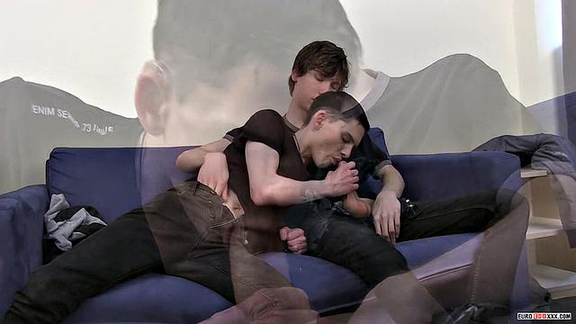 Aaron can't resist Ethan's huge cock and takes every inch hard