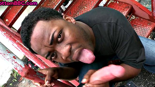 Real Ebony picked up and fucked outdoor by white