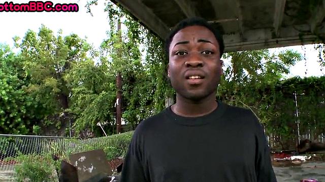 Real Ebony picked up and fucked outdoor by white