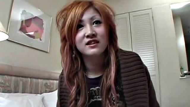 Busty redhead Asian fucks and sucks on cock