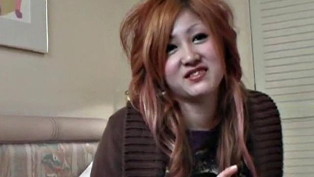 Busty redhead Asian fucks and sucks on cock