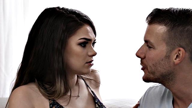 Pierced nipples babysitter sucks and gets fucked