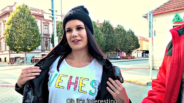 Czech teen with a smile gives a helping hand to a lucky dude in doggystyle