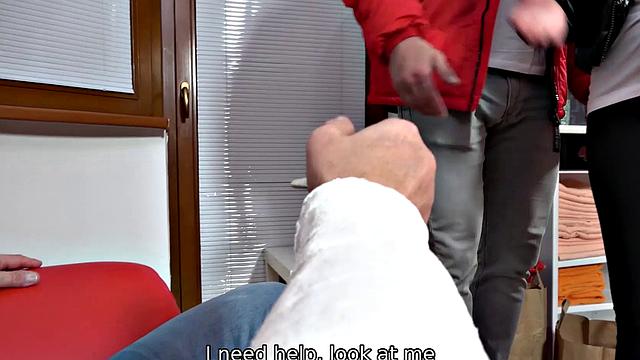 Czech teen with a smile gives a helping hand to a lucky dude in doggystyle