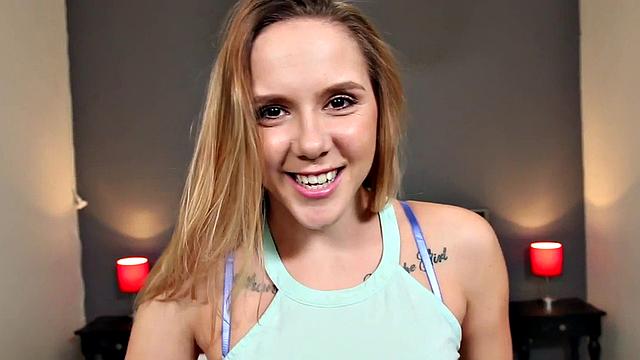 Cocksucking amateur cutie with tattoos sucks in POV