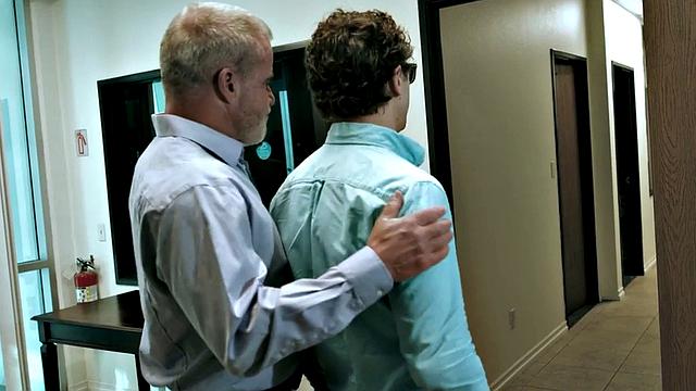 Taboo stud barebacks stepdaddy in 3way with colleague