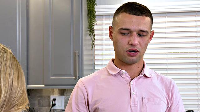 Sexy MILF Quinn Waters shows her friend how to get over a breakup by shoving her big tits and ass in his face