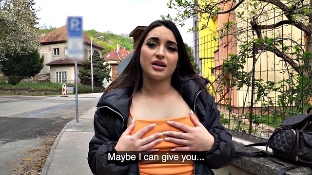 Euro 21zo slut in lingerie fucked from behind outdoors