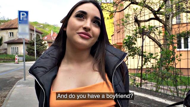 Euro 21zo slut in lingerie fucked from behind outdoors