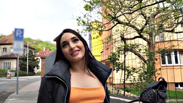 Euro 21zo slut in lingerie fucked from behind outdoors