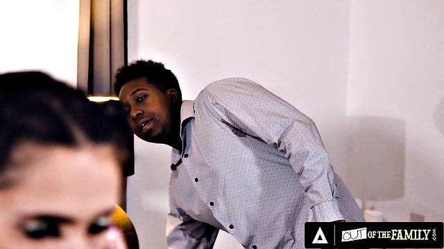 OUT OF THE FAMILY - Naughty Teen BrookeHaze Fucks With Her Black Stepdad For Practice