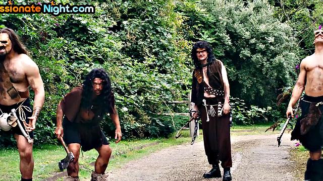 Stunning babes drilled in group sex