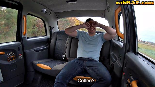 Naughty babe rides lucky guy in car