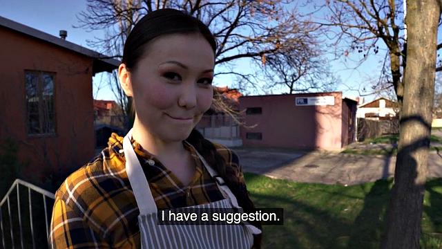 Public Asian bae fucked missionary by nasty dick