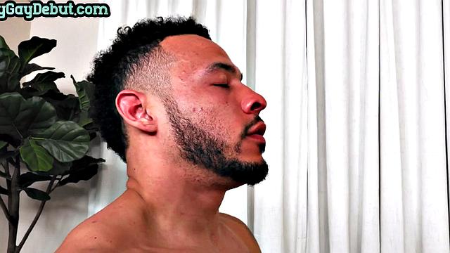 Athletic Black debut stud 1st time jerks on casting