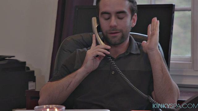 Young Latina teen Katya Rodriguez gives her boss a happy ending massage