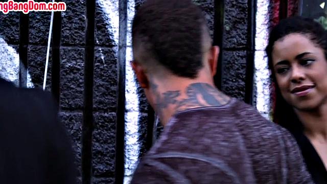 Ruthless gangbang for ebony 