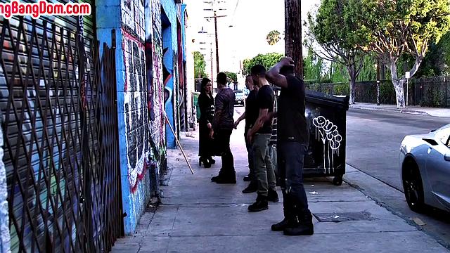 Ruthless gangbang for ebony 