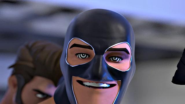 супергерой-твинк принимает два члена одновременно