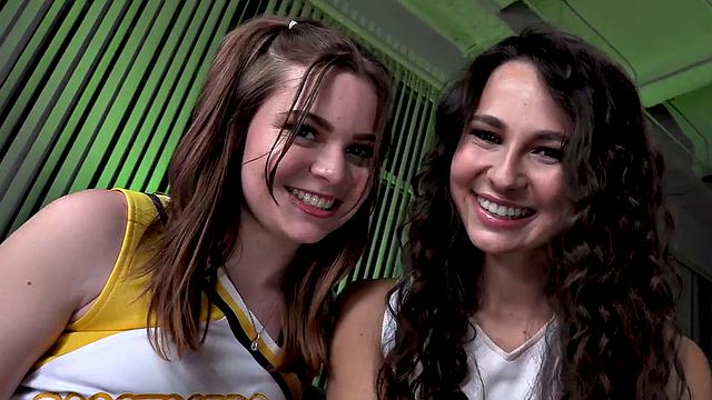 21yo anal cheerleader in POV 3way before ATM BJ