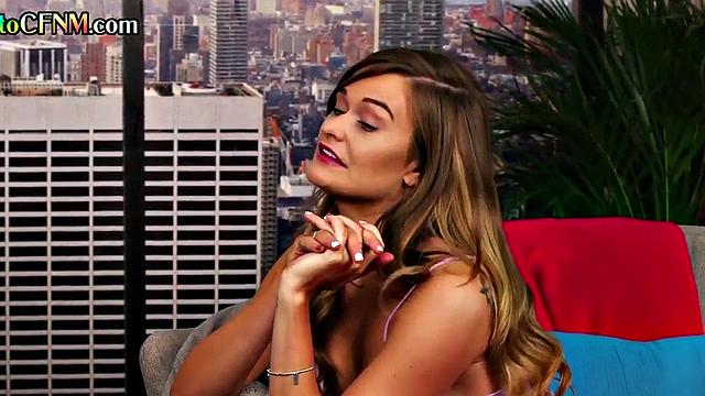 CFNM femdoms jerk cock in group handjob action