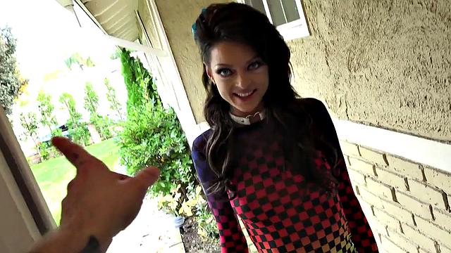 Submissive tiny GF in heels rides cock after cocksucking