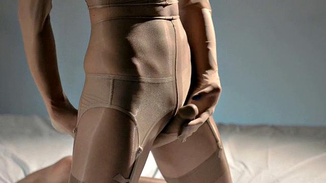 Nude Pantyhose Over Garter Stockings