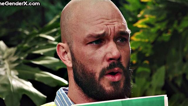 Bigbooty ebony Tgirl assfucked in outdoor