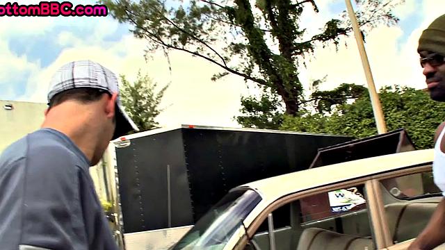 Ebony jock picked up and fucked as a bottom by white top