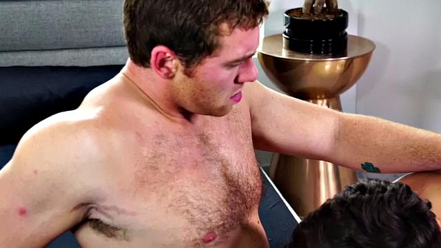 Bisexual BF fucks GF before his lovers ass in bedroom