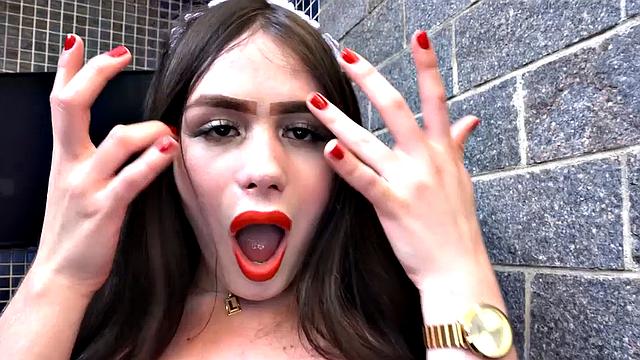 BBC fucks big booty maid in lingerie and a thong in bareback interracial action