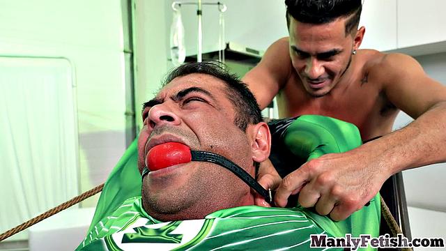 Hardtied muscled guy gets analsmashed