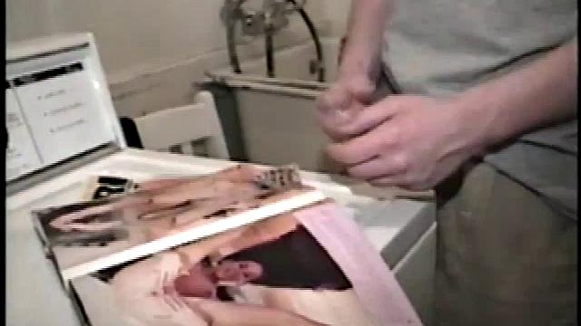 Boy-next-door spreads his new straight porn magazine on top of the washing machine and pulls his cock out of the fly.