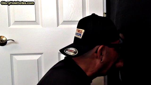 Jizzed mouth gloryhole mature gay sucks cock at home