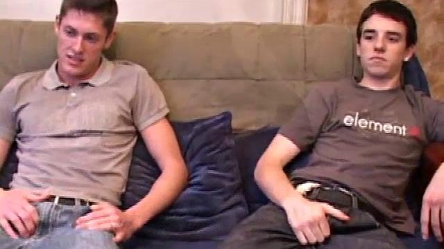 Marc and Mason trade slow, deep cock-sucking on the couch