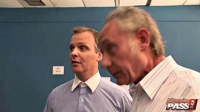 Stocking babe sucking off two