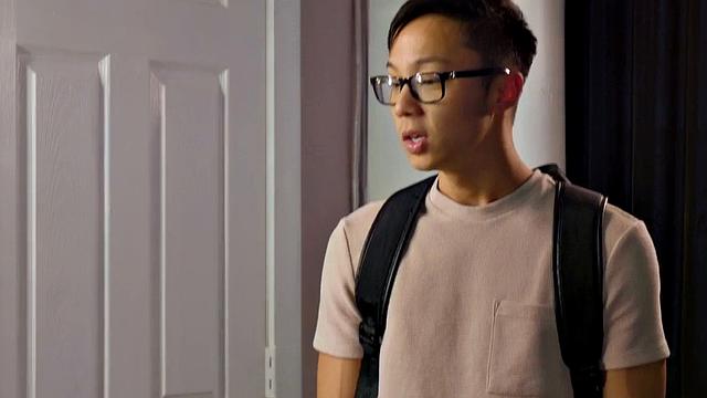 Stud police officer barebacks Asian twink anally