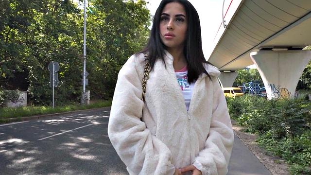 Special discount for inked taxi babe getting banged in car outdoors