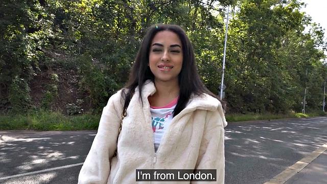 Special discount for inked taxi babe getting banged in car outdoors