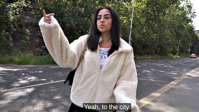 Special discount for inked taxi babe getting banged in car outdoors